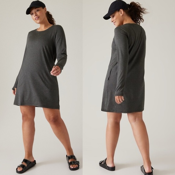 Athleta Uptempo Dress Heathered Grey size Small - Picture 1 of 7